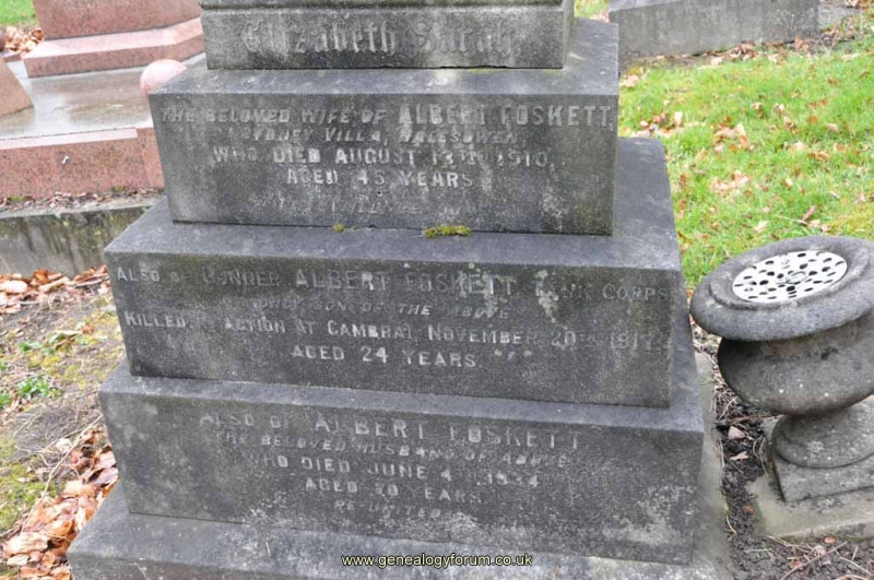 Easby - Foskett - Burgess  - Corin 1 - Albert, Elizabeth & son Gunner Albert Foskett