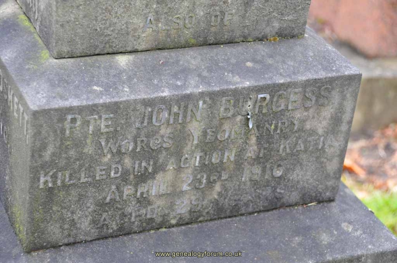 Easby - Foskett - Burgess  - Corin 1 - Pte John Burgess KIA 1916