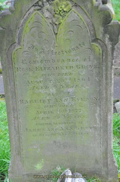 Grove - Rose & Harriet (Eveson) dau of James & Ann