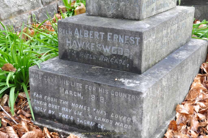 Hawkeswood 1 - Albert Ernest K.I.A. 1918