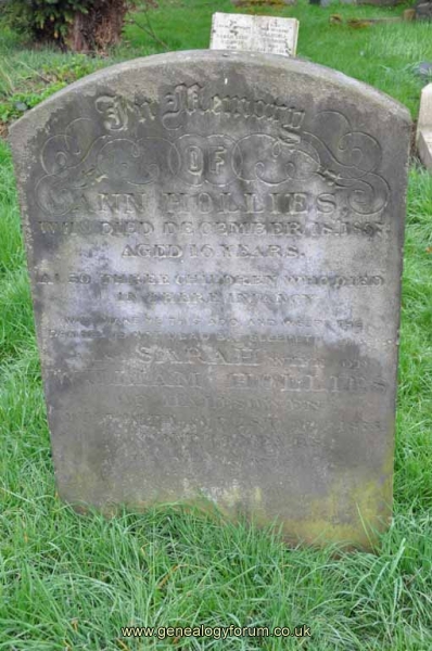 Hollies - Sarah (wife of William) & dau Ann