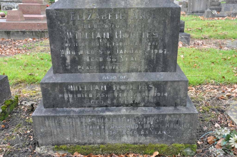 Hollies 1 - William, Elizabeth & son Edward William