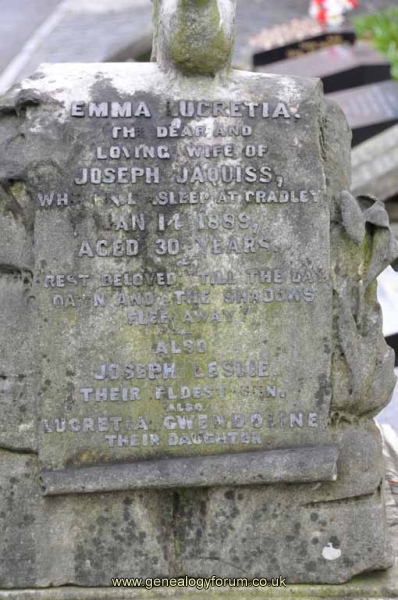 Jaquiss - Emma (wife of Joseph) also son Joseph & dau Lucretia