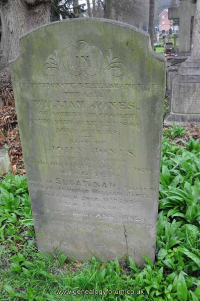Jones - William, Susannah also son John & dau Mary Ann