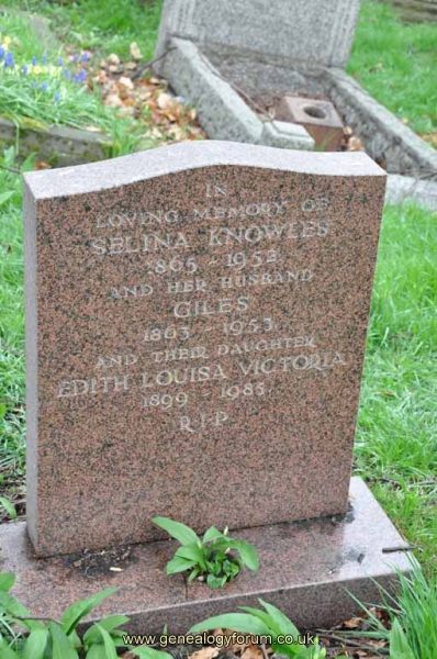 Knowles - Giles, Selina and dau Edith