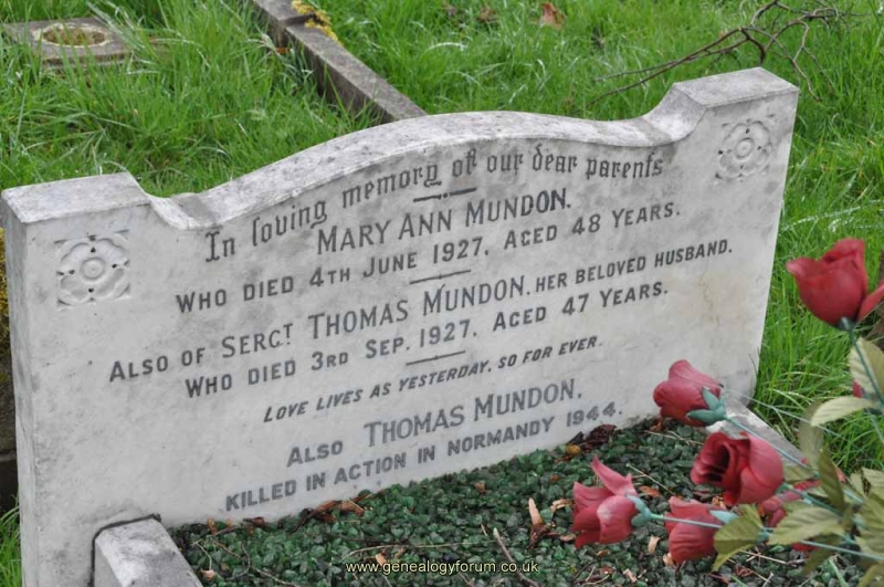 Mundon - Thomas, Mary Ann & Thomas K.I.A 1944
