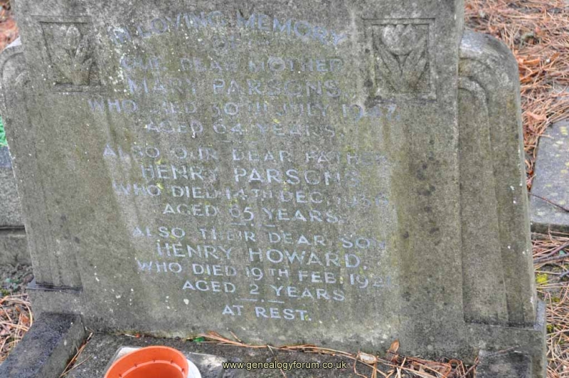 Parsons - Henry, Mary & son Henry Howard