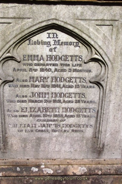 Children of William Jarvis Hodgetts