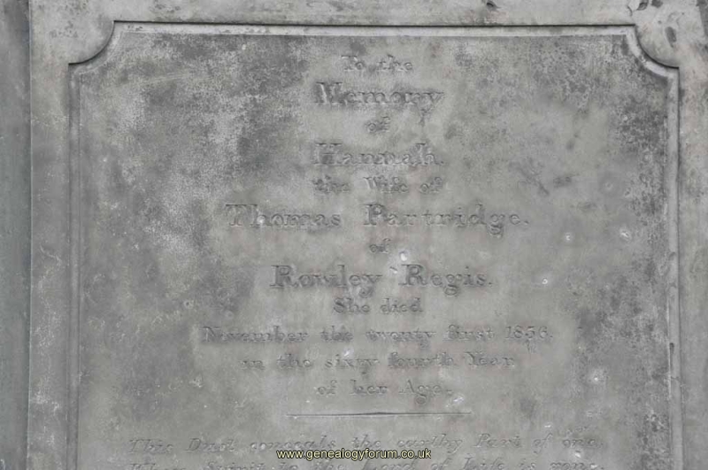 Partridge 1 - Hannah (wife of Thomas)