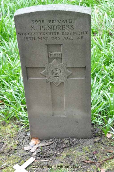 Pte S Pendress died 1915