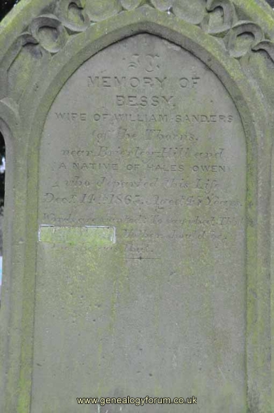 Sanders - Bessie (wife of William)