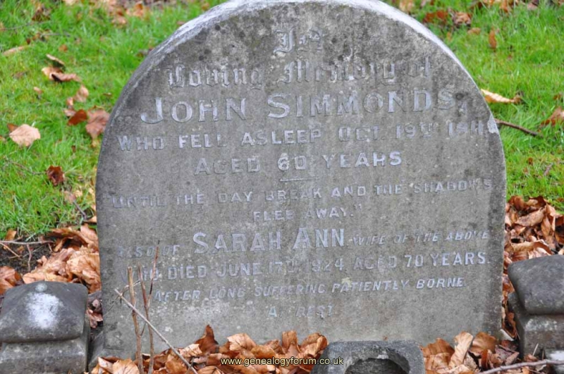 Simmonds - John, Sarah Ann
