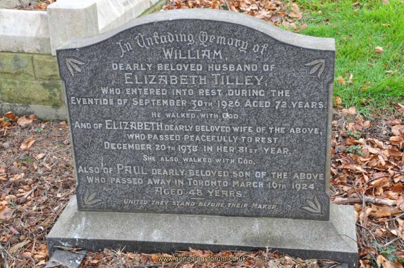 Tilley - William, Elizabeth & son Paul