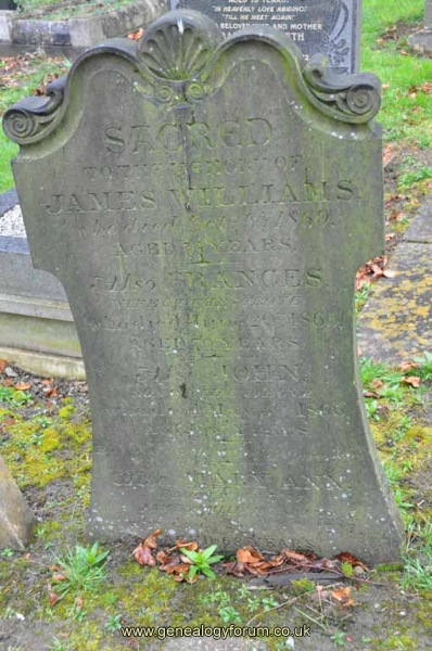 Williams - James, Frances & son John also James jnr's wife Mary Ann