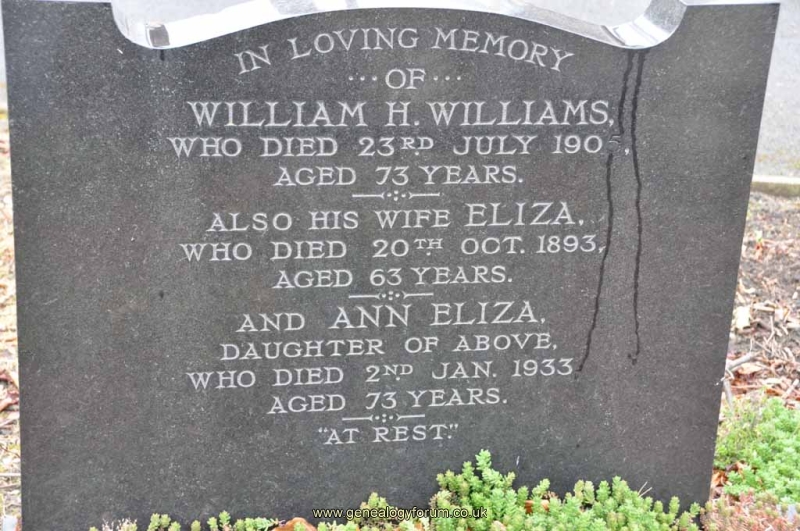 Williams - William, Eliza & daug Ann
