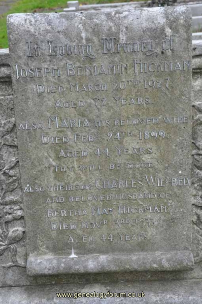 Hickman - Joseph, Maria and son Charles (husband of Bertha)