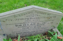 Pte Joseph Pardoe Crampton (son of Thomas and Emily) also Jonathan son of the above