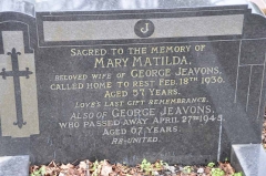 Jeavons - George, Mary Matilda