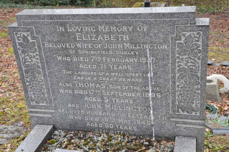 Millington - John , Elizabeth & son Thomas