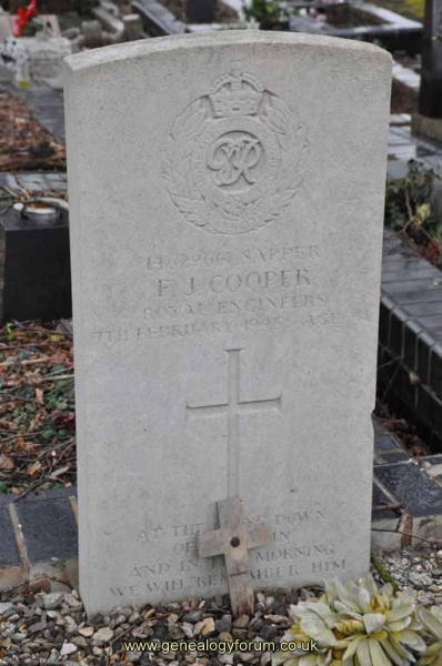Sapper F J Cooper