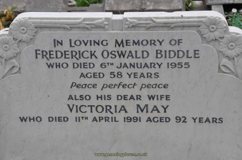 Biddle - Frederick Oswald, Victoria May