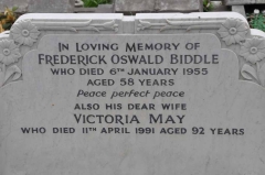 Biddle - Frederick Oswald, Victoria May