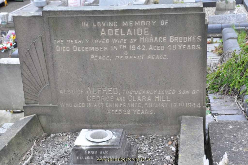 Brookes - Adelaide (wife of Horace) & Alfred Hill  KIA
