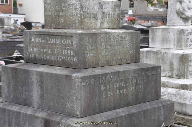 Cox - John, Tamar & dau Edith