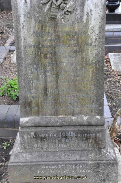 Foxall - Moses, Martha & son Joseph