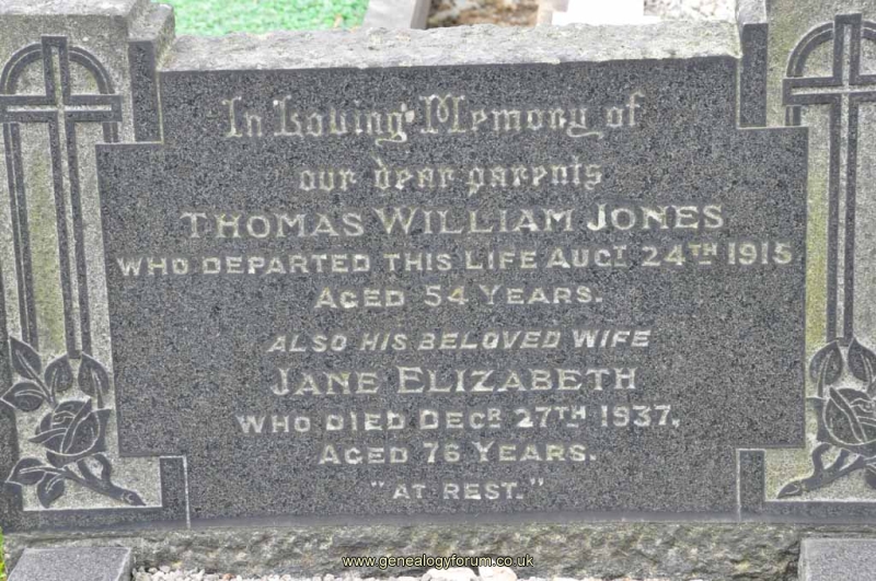 Jones - Thomas William, Jane Elizabeth