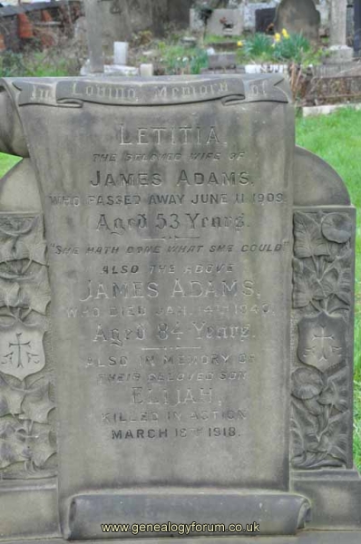 Adams - James, Letitia  & son Elijah KIA