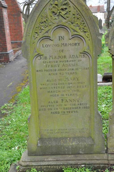 Adams - Job Major, Fanny & dau Mary