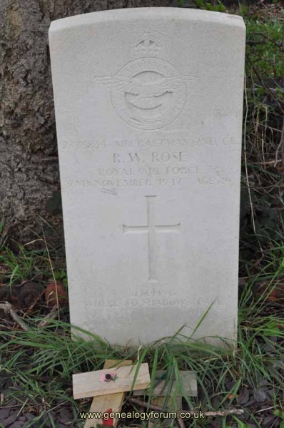 Aircraftman R W Rose, KIA