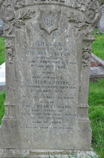Carter - Thomas, Martha & son Pte William Carter KIA