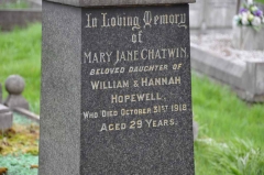 Chatwin - Mary Jane (dau of William & Hannah Hopewell)