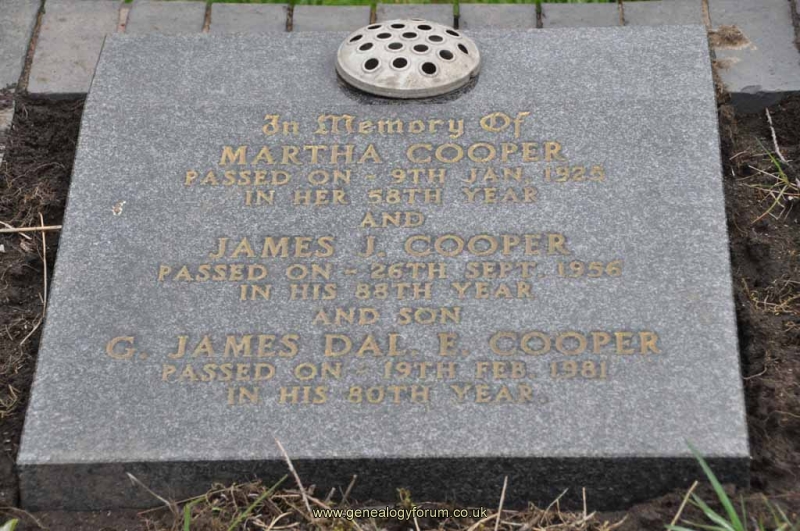 Cooper - James, Martha & son G James Dal