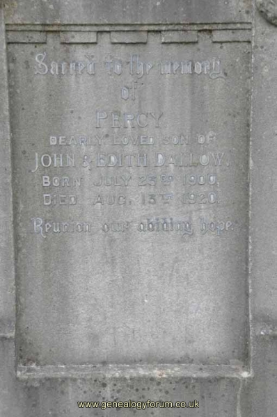 Dallow - Percy (son of John & Edith)
