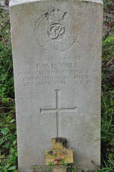 Gunner F Winnall KIA