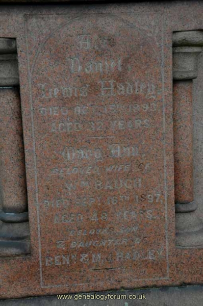 Hadley 1 - Daniel Lewis & Mary Ann (wife of W Baugh)