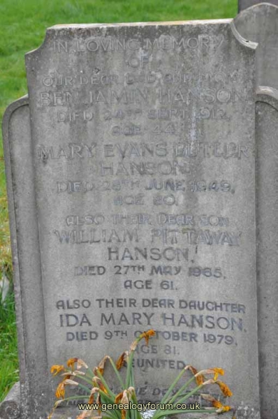 Hanson - Benjamin, Mary Evans & children William Pittaway, Ida Mary