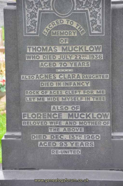 Mucklow - Thomas, Florence & dau Agnes Clara