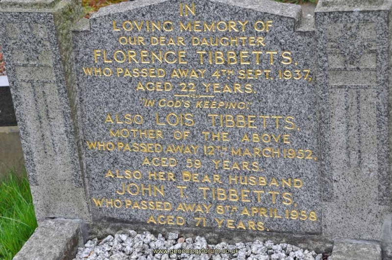 Tibbetts - John T, Lois & dau Florence