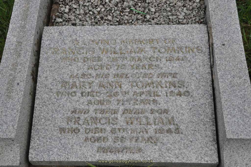 Tomkins - Francis William, Mary Ann & son Francis William