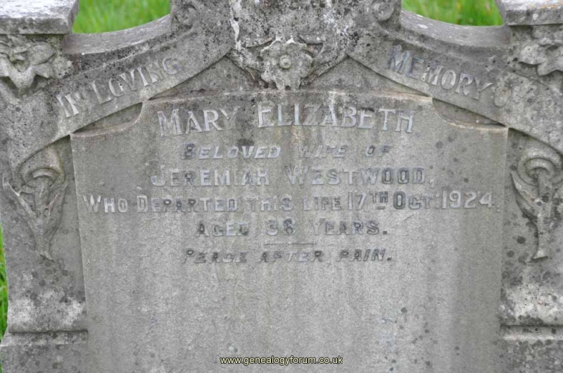 Westwood - Mary Elizabeth (wife of Jeremiah)
