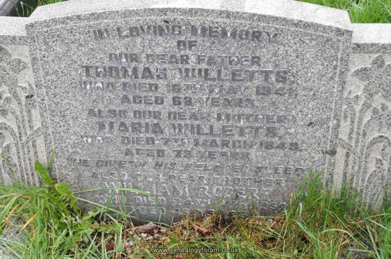 Willetts - Thomas, Maria & son William