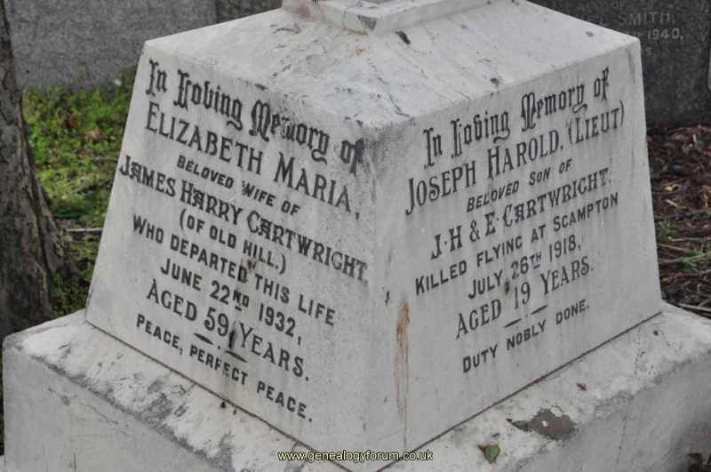 Cartwright 1 - Elizabeth & son Lieut Joseph Cartwright