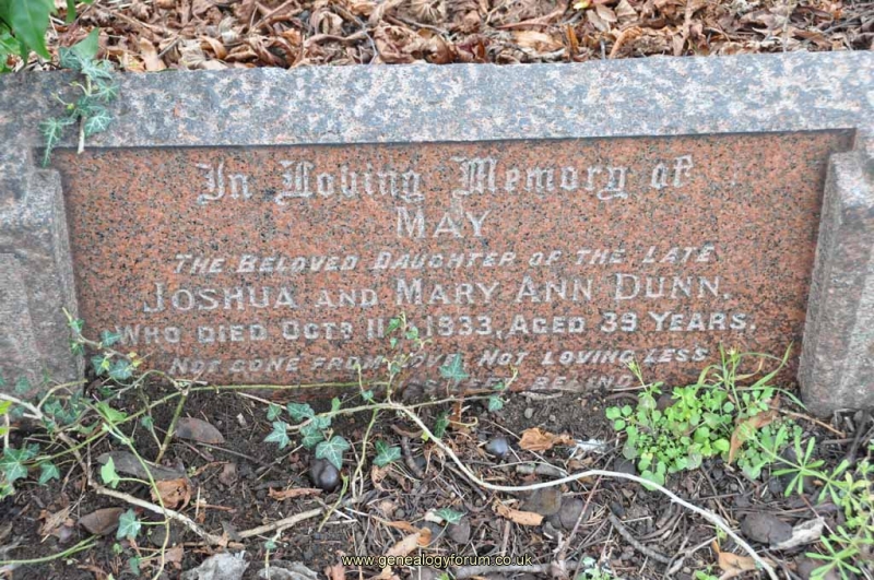 Dunn - Mary (dau of Joshua, Mary Ann)