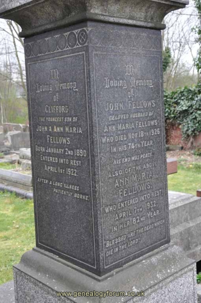 Fellows - John, Ann Maria & son Clifford