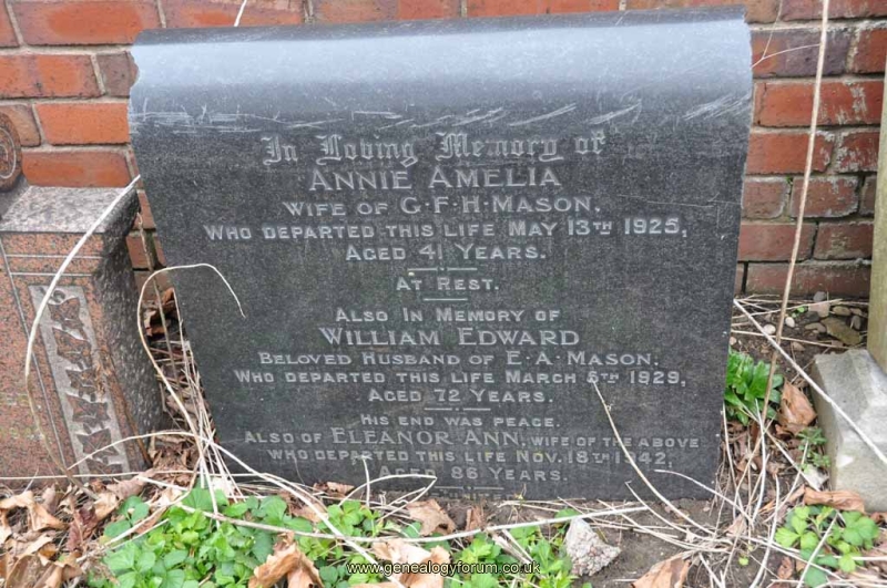 Mason - William Edward, Eleanor Ann & Annie Amelia (wife of G F H)