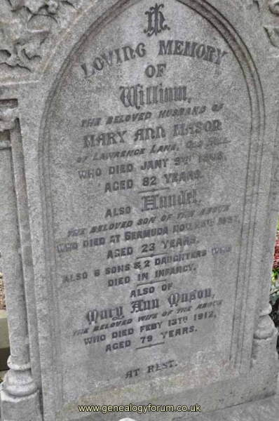 Mason - William, Mary Ann & son  Handel
